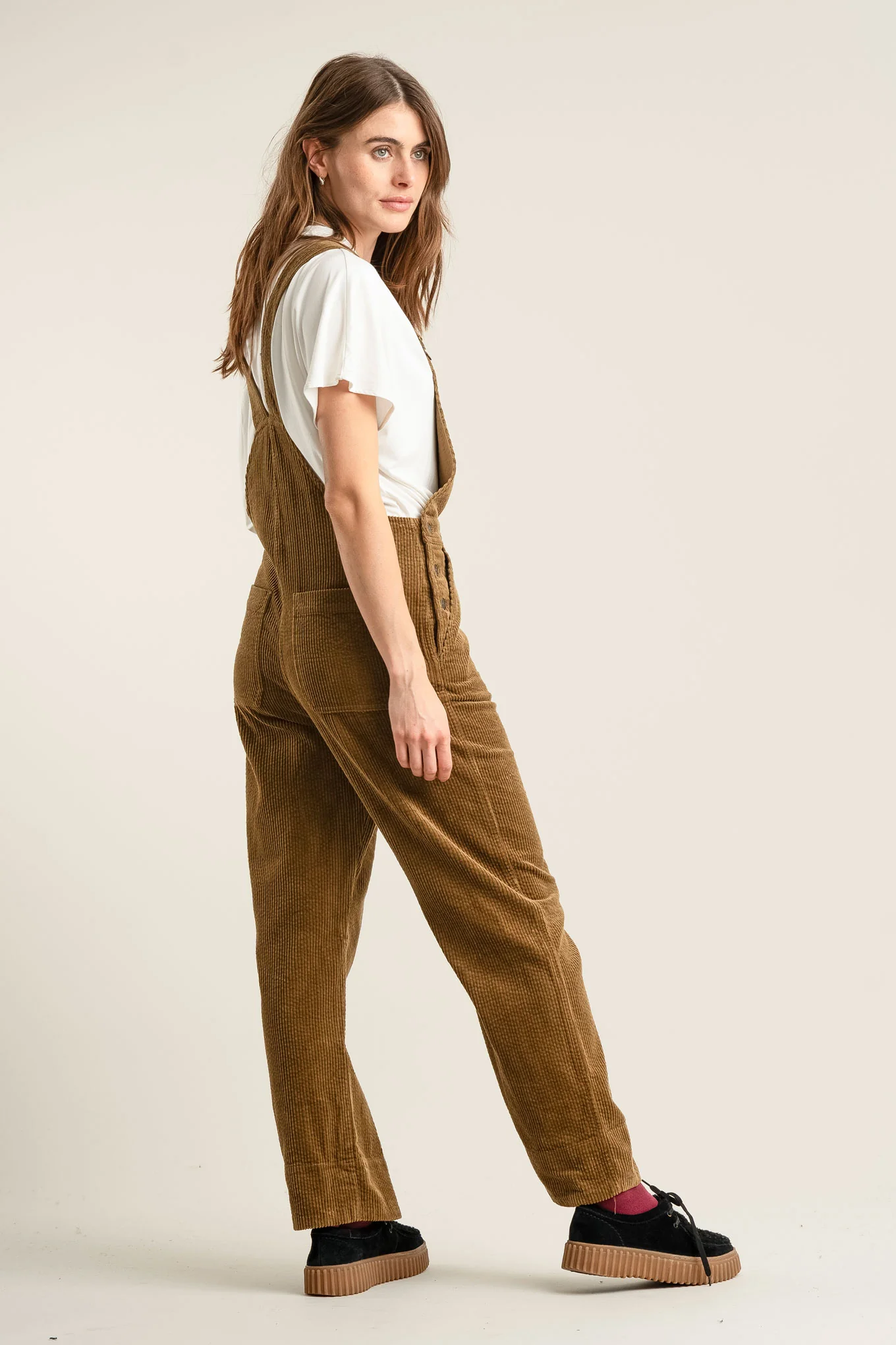 LENI Organic Cotton Cord Dungaree - Olive - Image 3