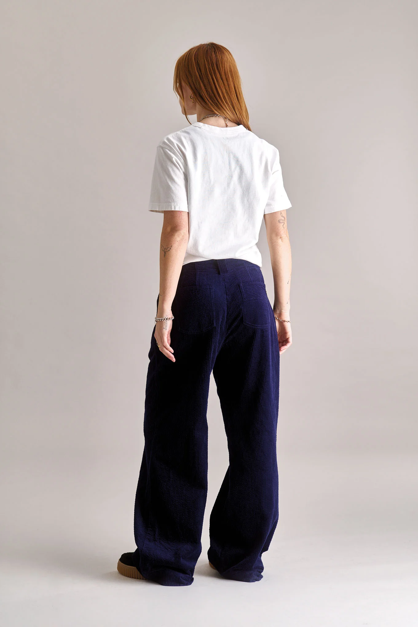 LOLA LILLY Organic Cotton Cord Trousers - Navy - Image 3