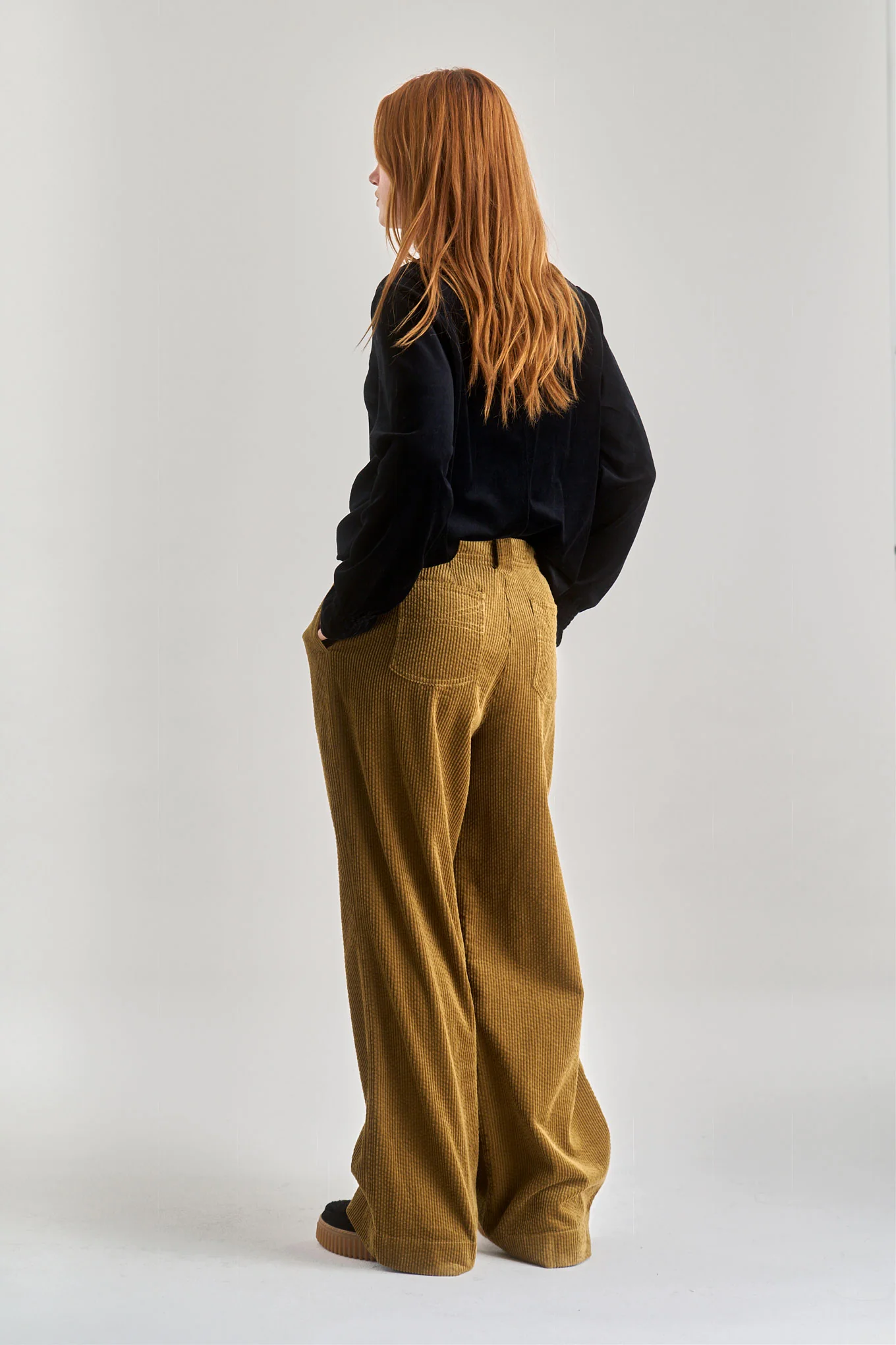 LOLA LILLY Organic Cotton Corduroy Trousers – Olive - Image 4