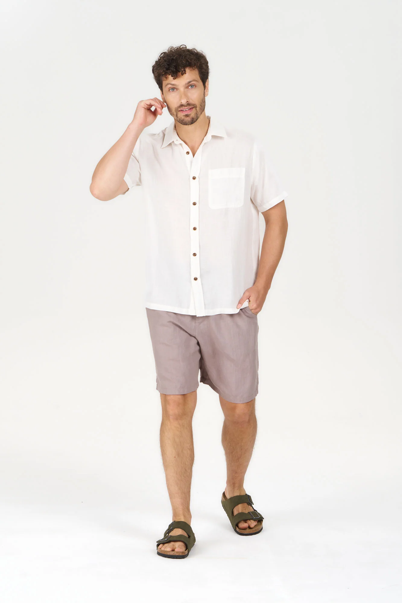 LOYLE Tencel Linen Shirt - White - Image 4