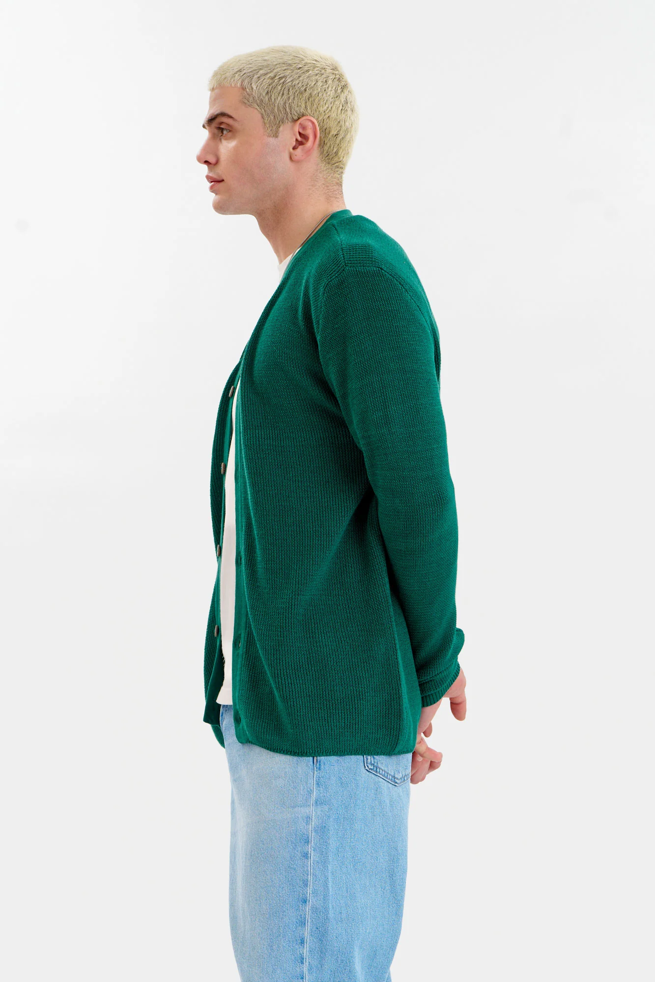 LUCAS Organic Cotton Cardigan - Green - Image 3