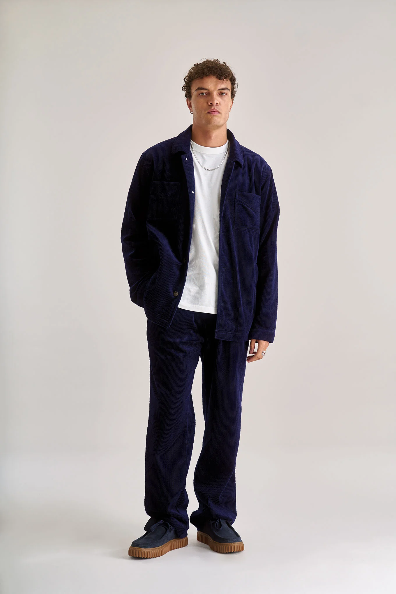 LUKE Organic Cotton Cord Trouser - Navy - Image 2