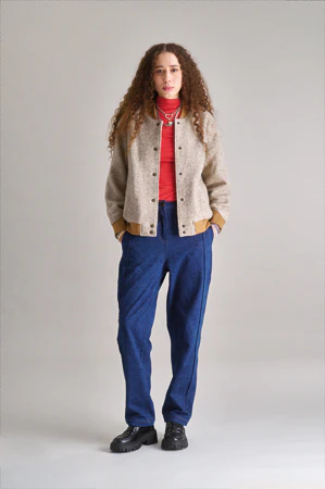 MAGGIE Recycled Wool Blend Jacket - Sand - Image 3