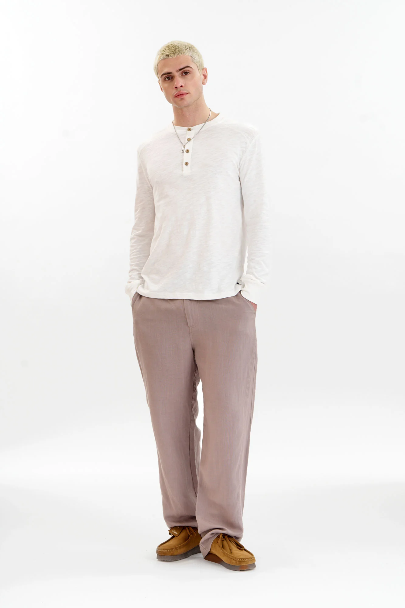 MAKULU Tencel Linen Trouser - Camel Grey - Image 2