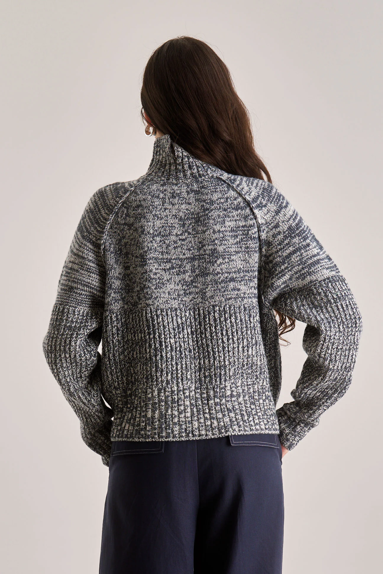 MILLIE Wool Stripe Jumper - Charcoal - Image 2