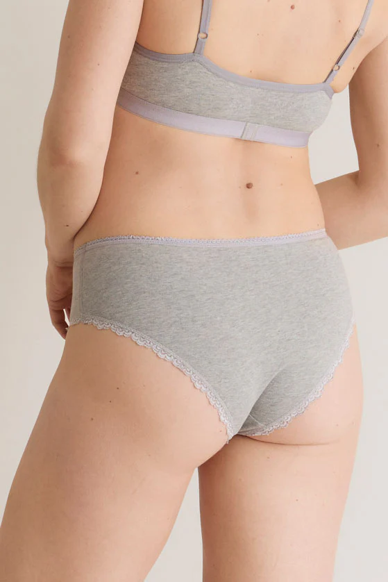 PALOMA Lace Briefs - GOTS Organic Cotton Grey - Image 3