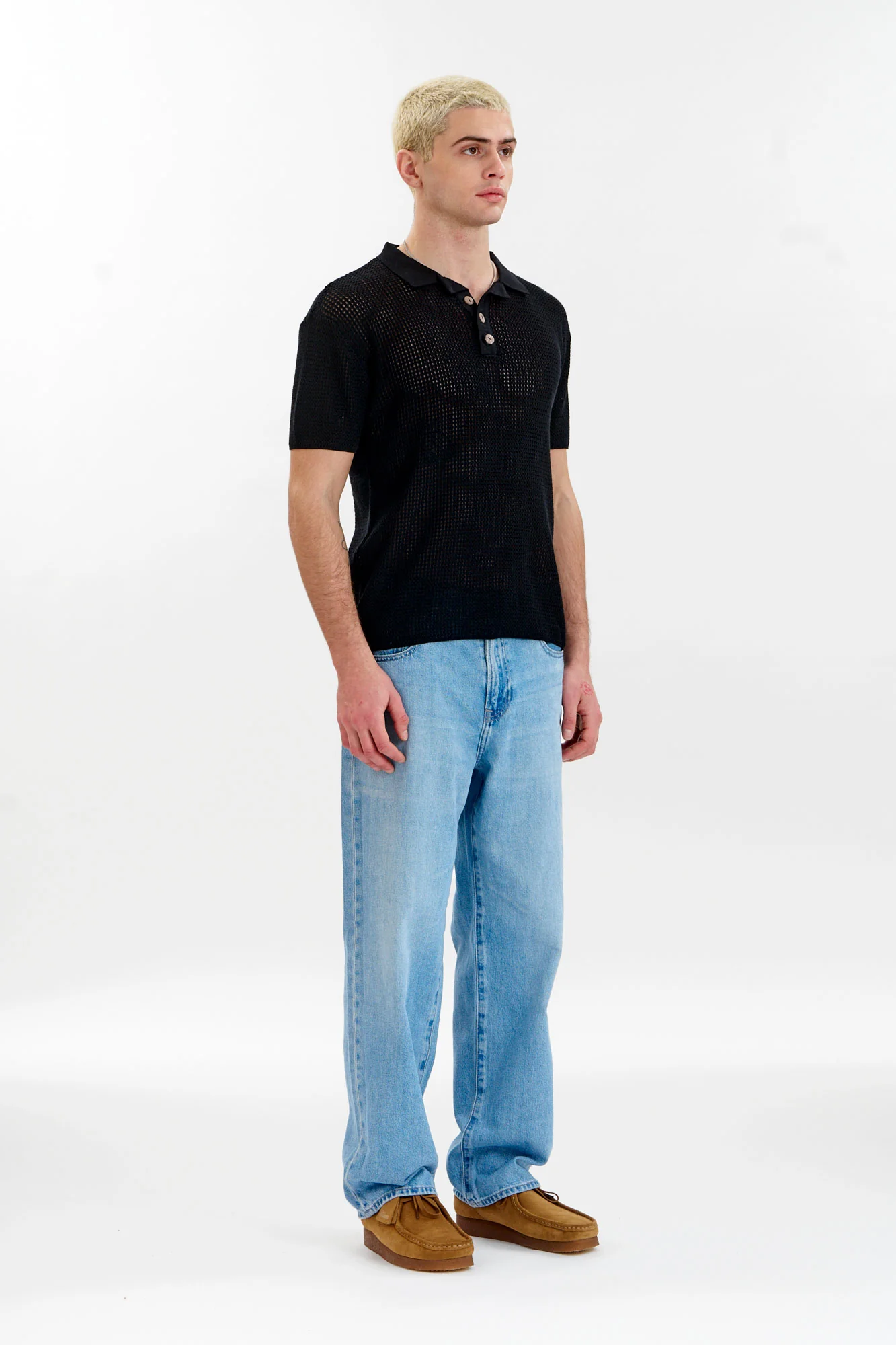 OLIVER Organic Cotton Knit Polo - Black - Image 3
