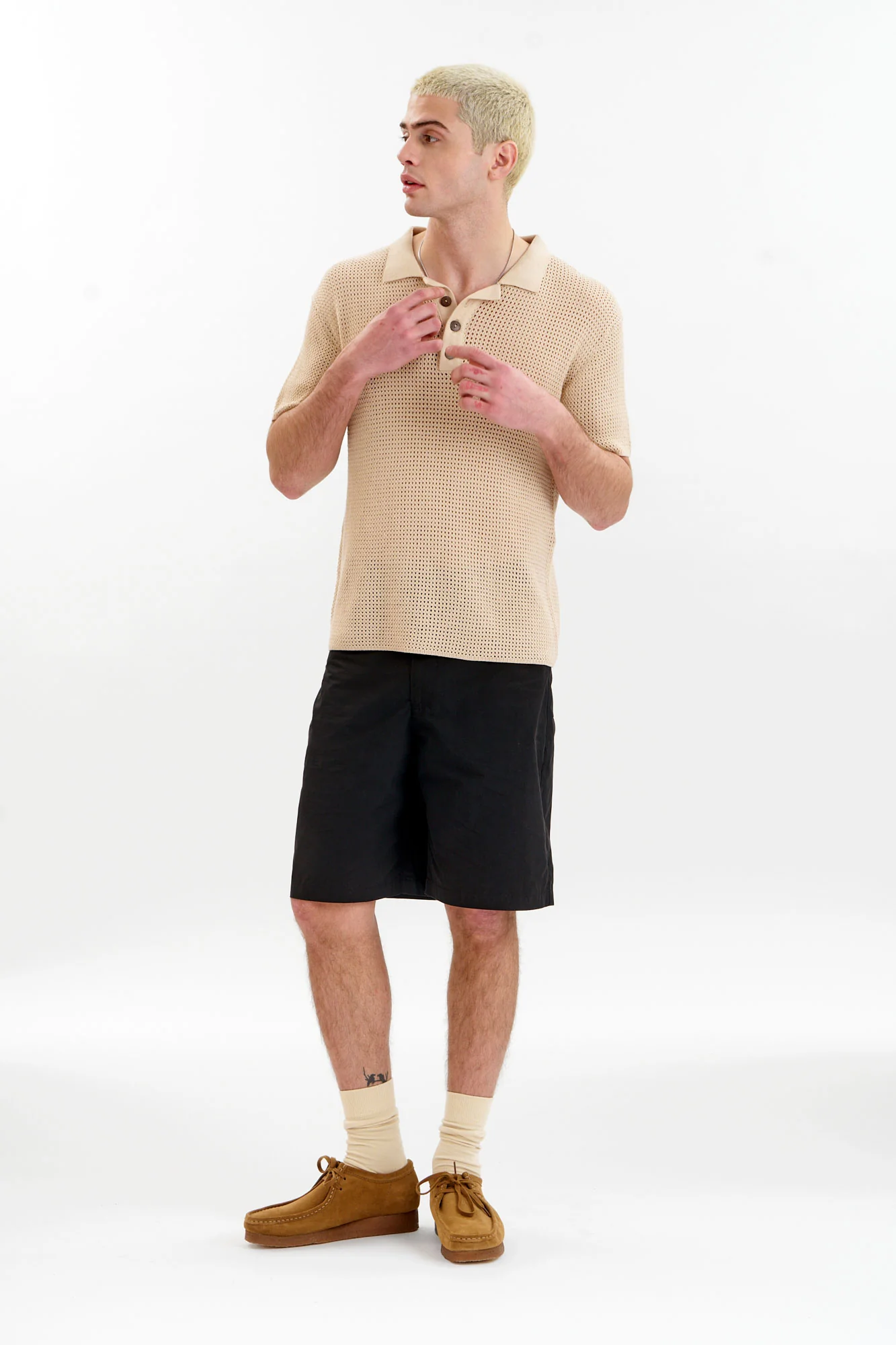OLIVER Organic Cotton Knit Polo - Cream - Image 3