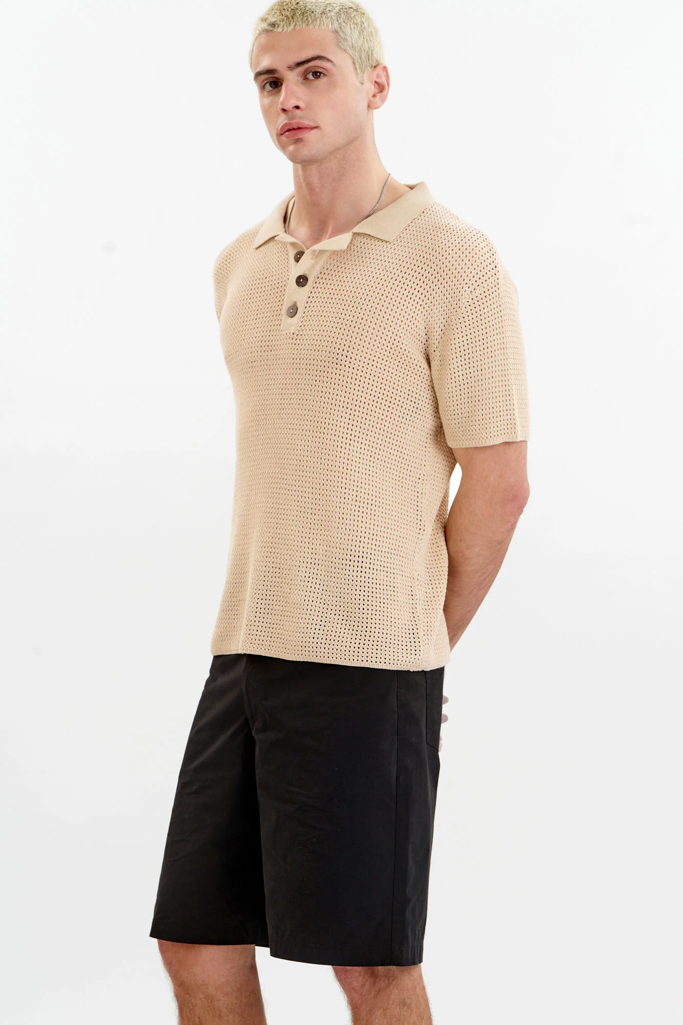 OLIVER Organic Cotton Knit Polo - Cream - Image 5
