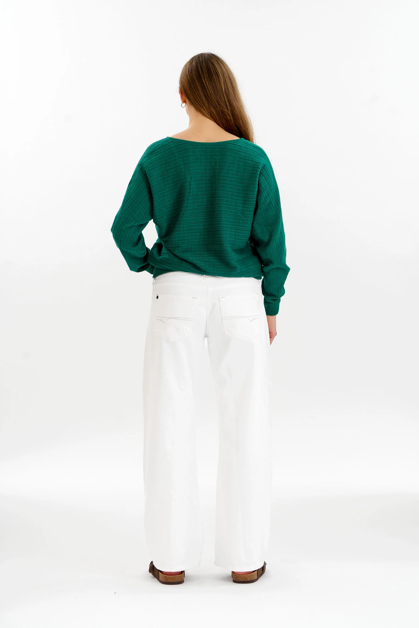 PIA Organic Cotton Pointelle Jumper - Green - Image 5