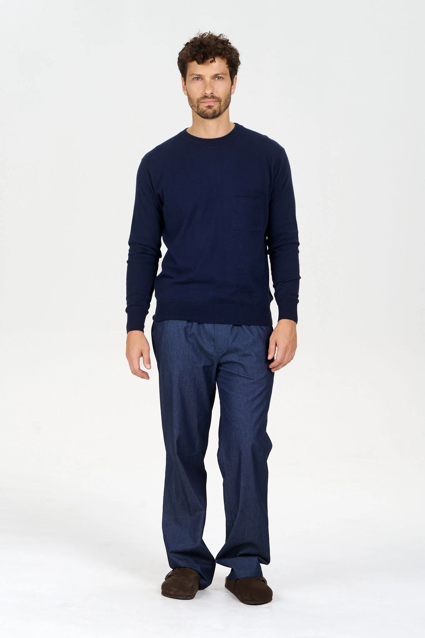 POCKET - GOTS Organic Cotton Jumper - Navy - Image 3