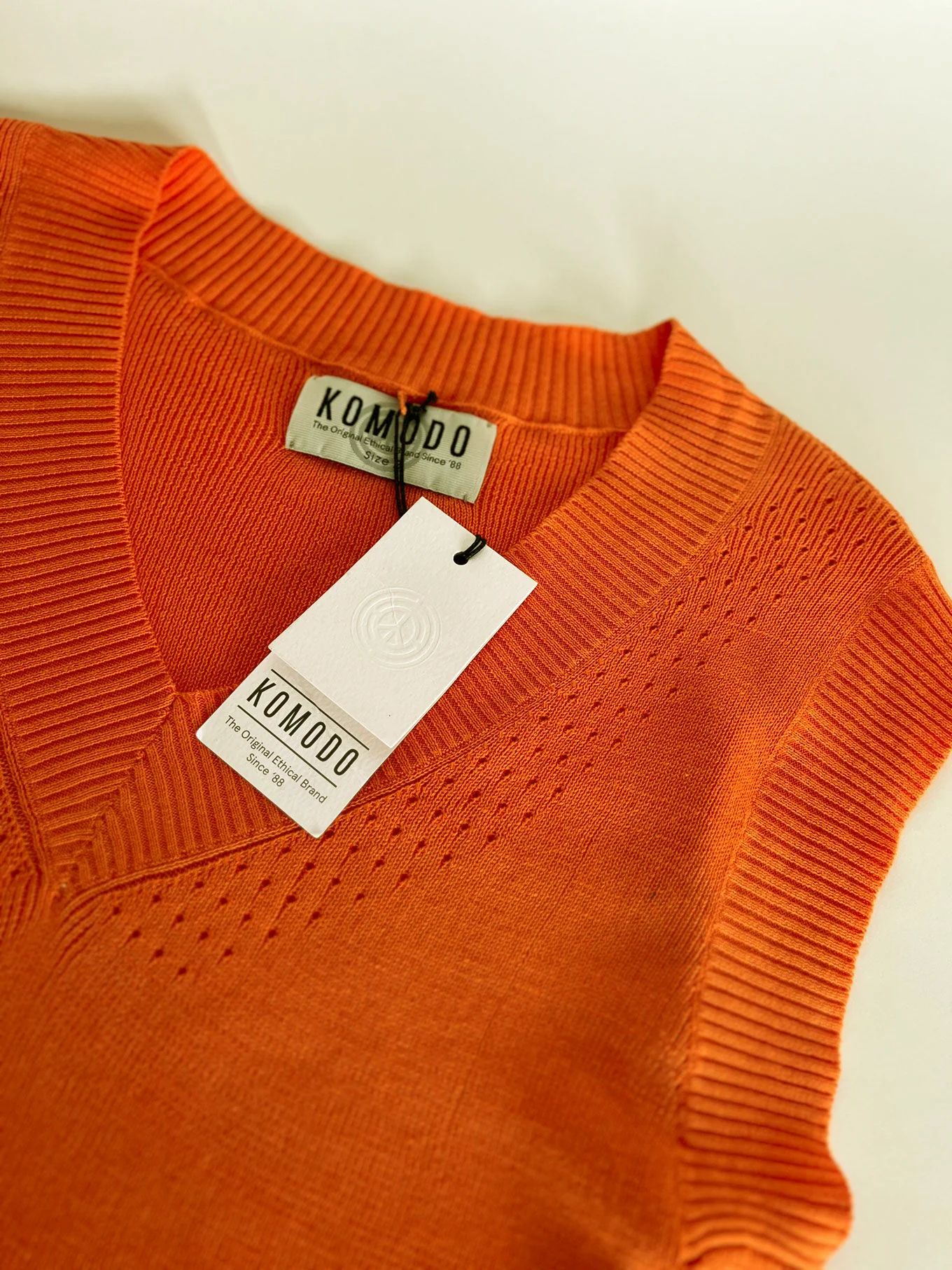SANDER - Cotton Tencel Vest - Orange - Image 4