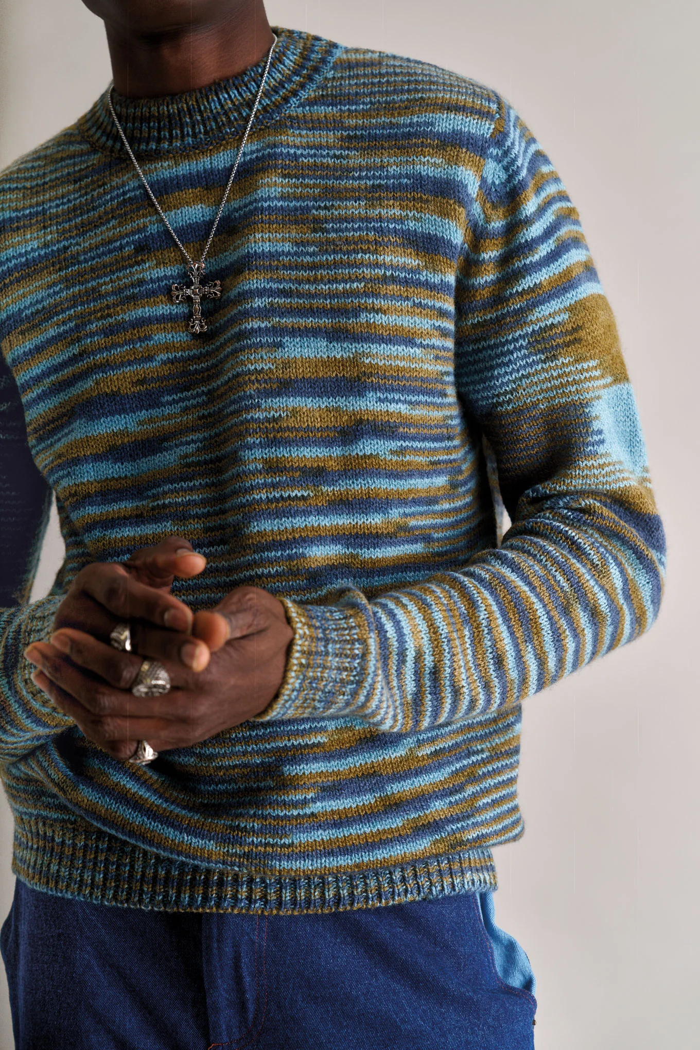 TERUMA Lambs Wool Jumper - Navy - Image 3