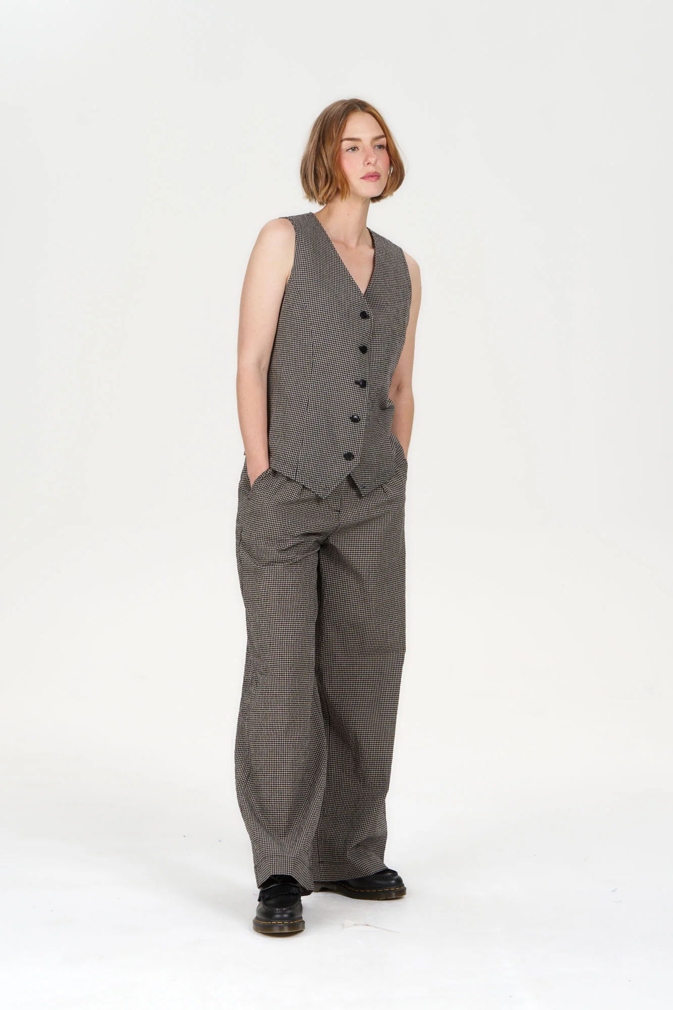 TESSA Organic Cotton Vest - check - Image 2