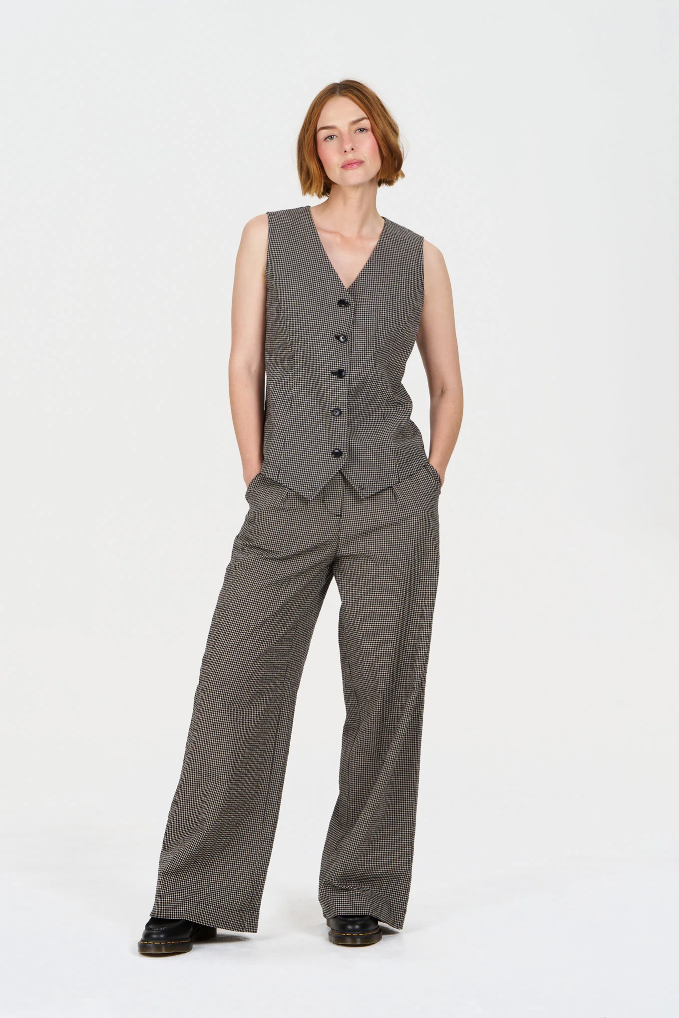 TESSA Organic Cotton Vest - check - Image 3
