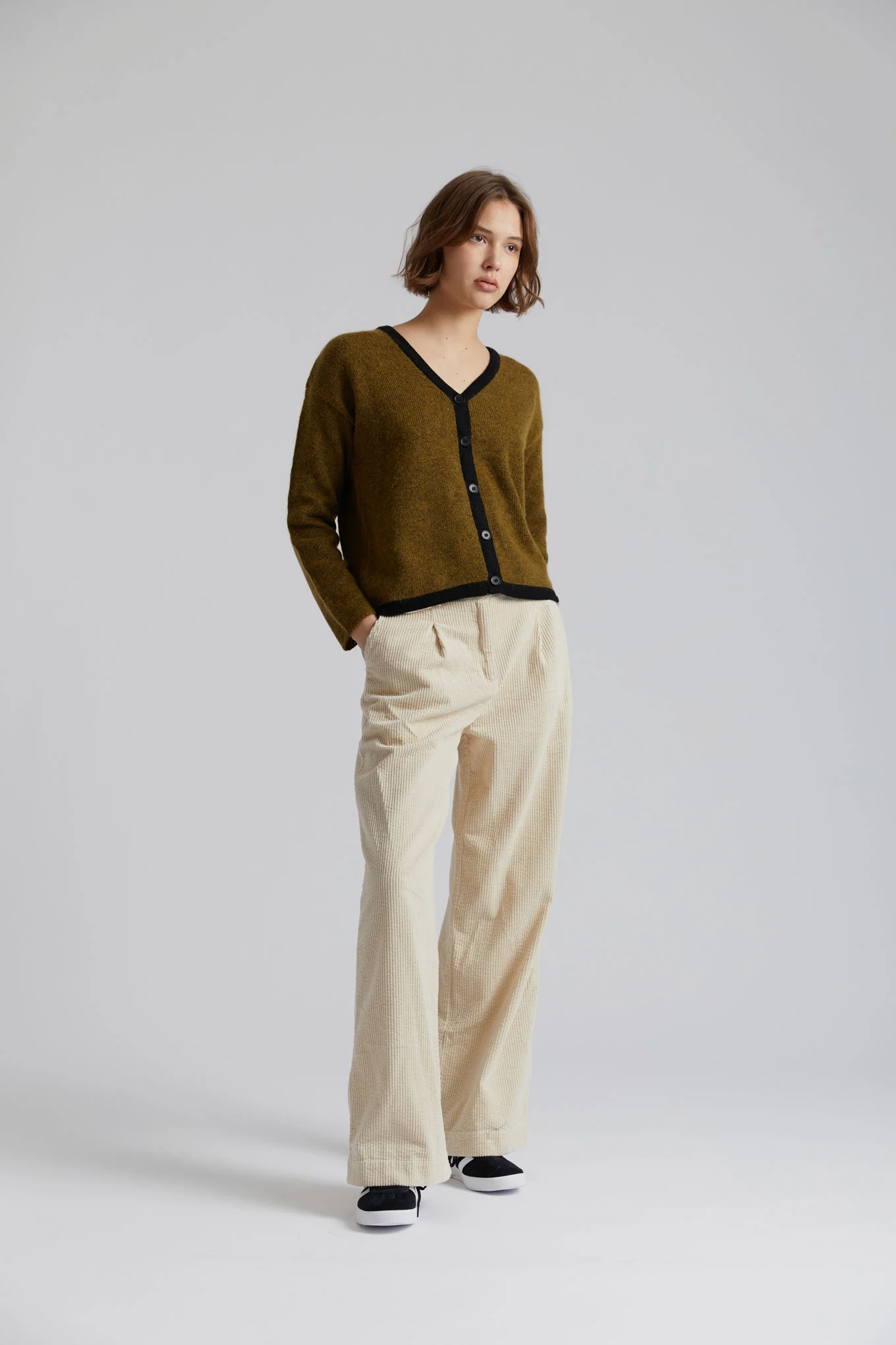 TIGER - Organic Cotton Jumbo Cord Trouser Winter White