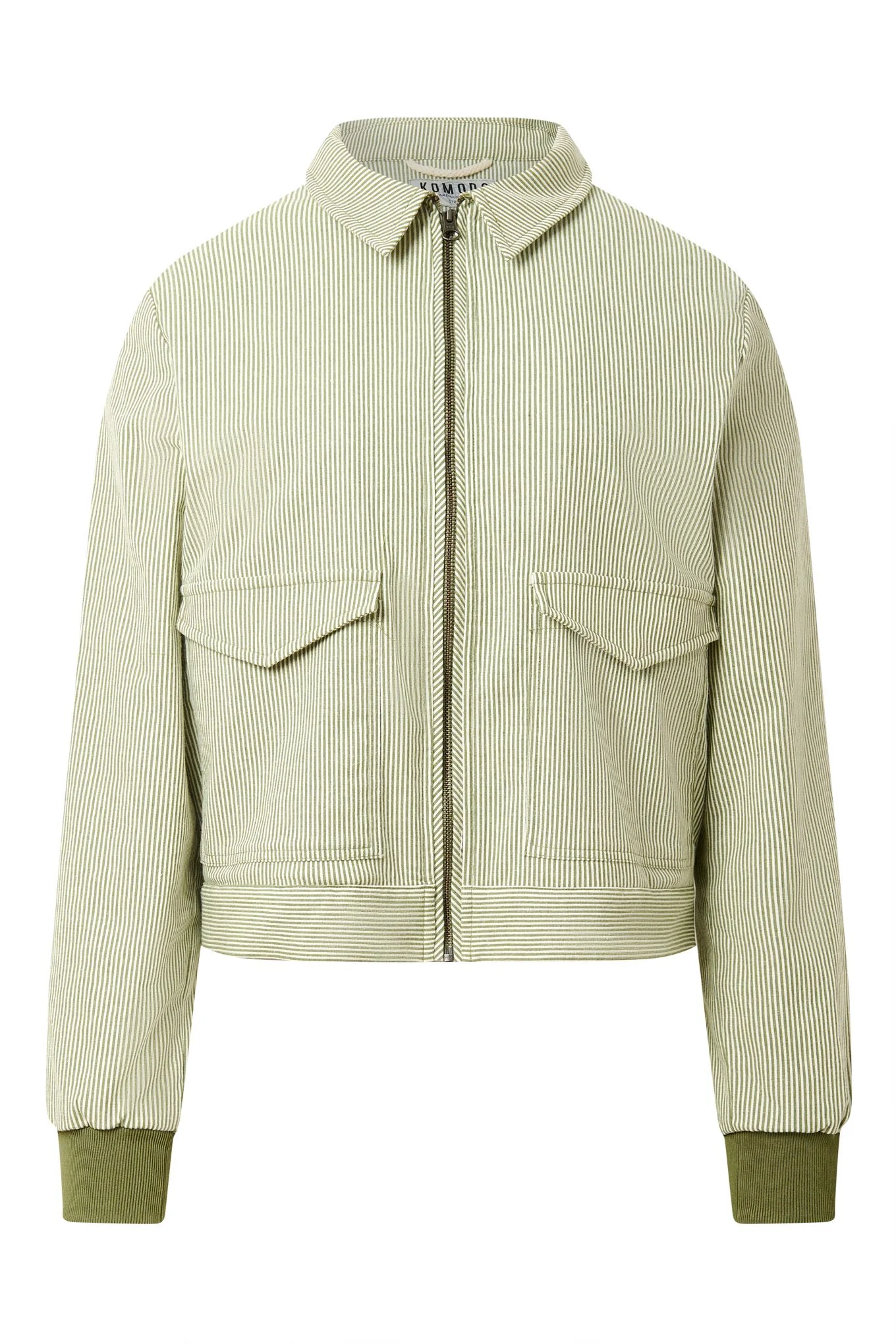 VIV - Organic Cotton Bomber - Green Stripe - Image 2