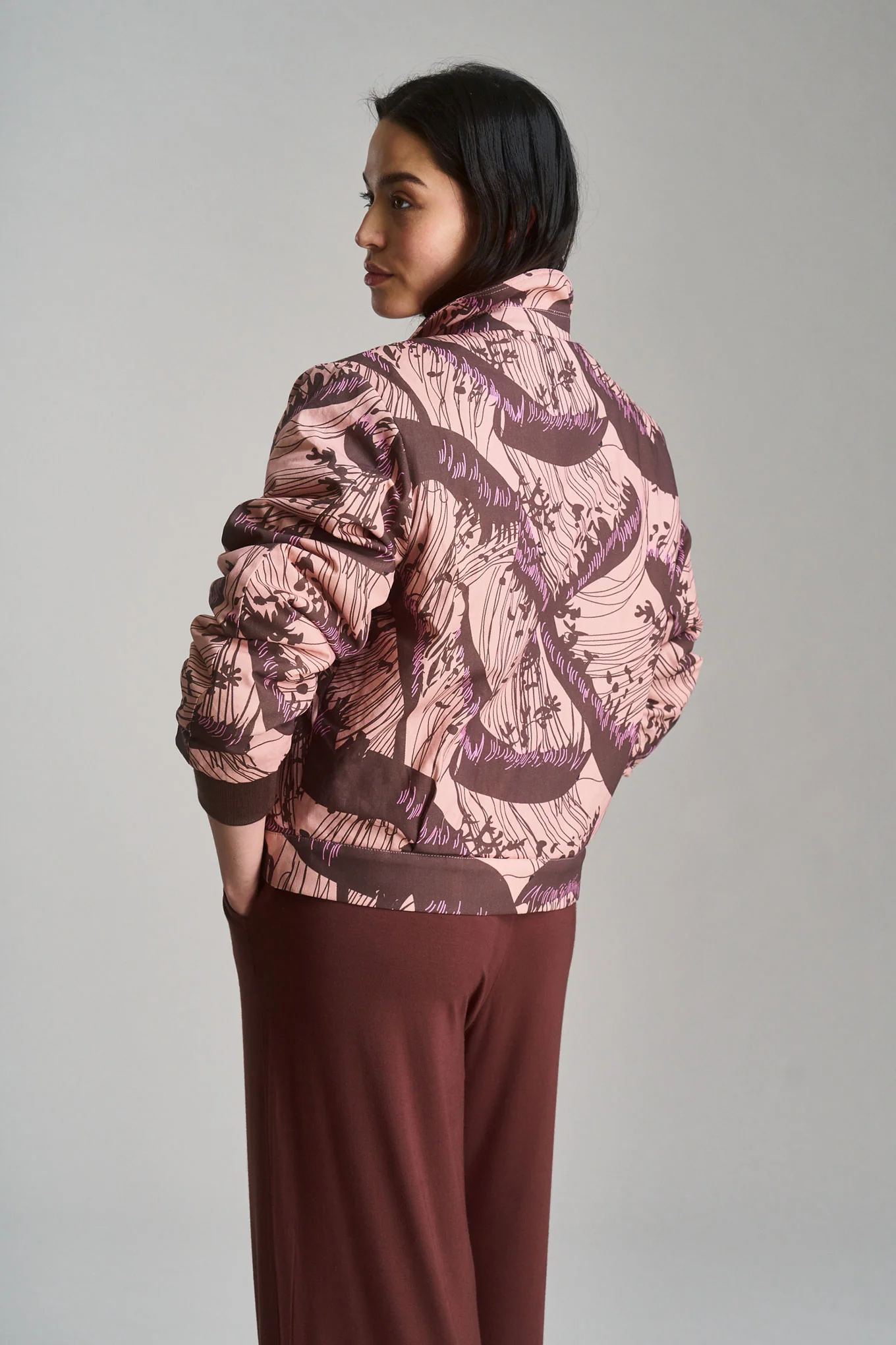 VIVI - Organic Cotton Bomber Solid - Pink Wave - Image 3