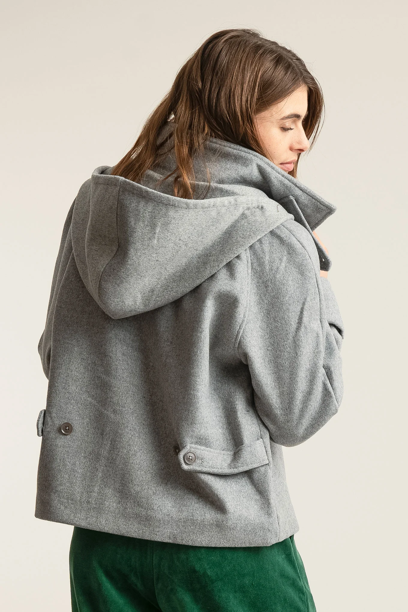 WICKER Recycled Wool Poly Coat - Grey - Image 3