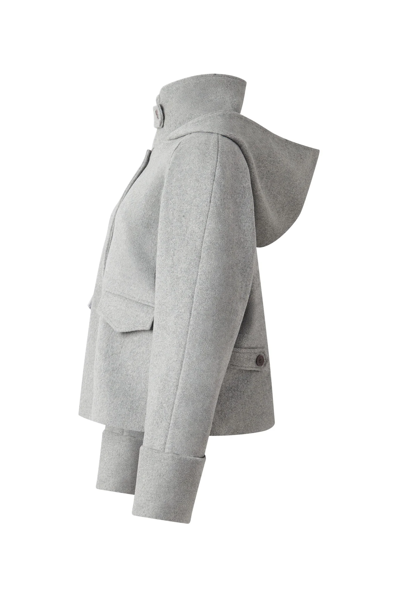 WICKER Recycled Wool Poly Coat - Grey - Image 6