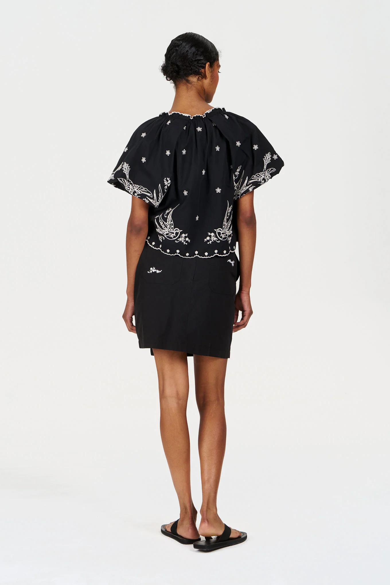 WILLOW Organic Cotton Skirt - Black - Image 3