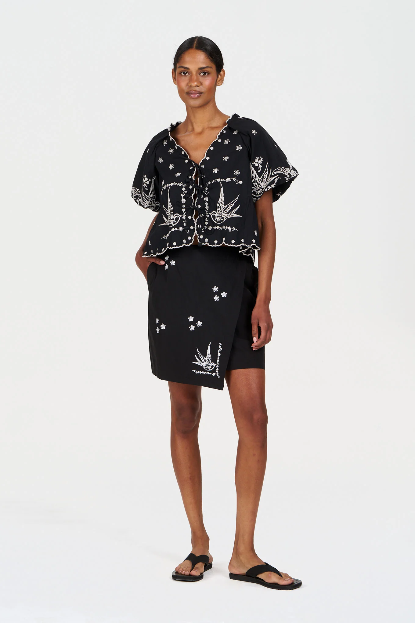 WILLOW Organic Cotton Skirt - Black - Image 4